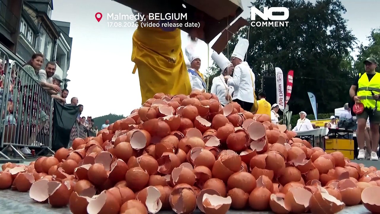 7.200 Eier für Riesenomelett beim belgischen Festival aufgeschlagen