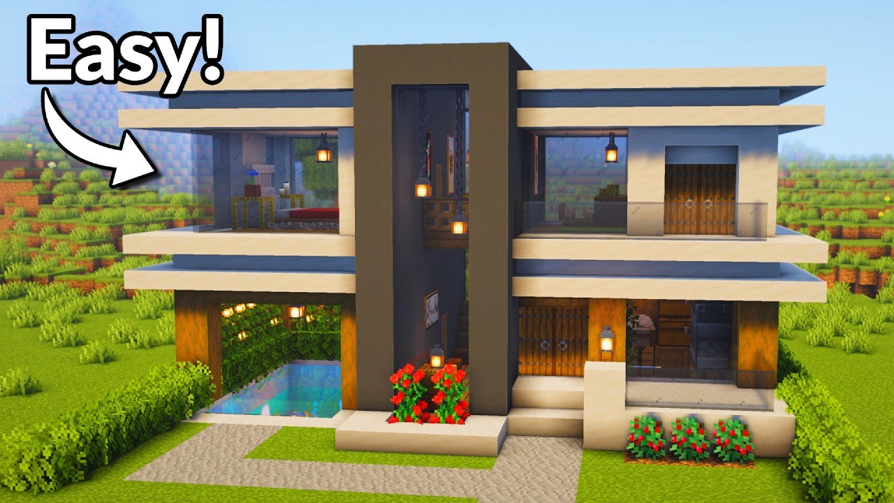 Minecraft: How to Build a Modern House | Tutorial🏠