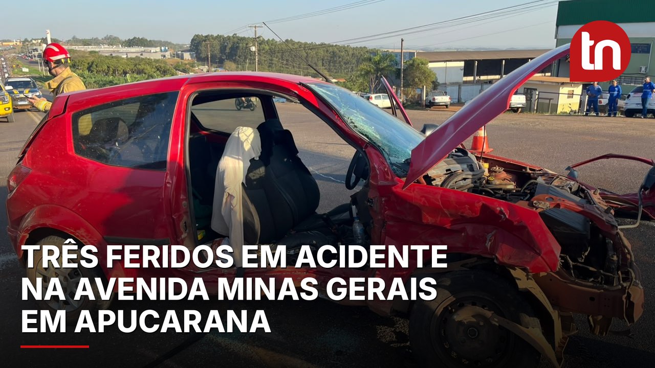 Acidente deixa três feridos na Avenida Minas Ge...
