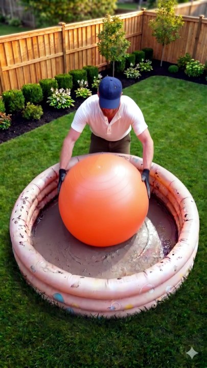 DIY Concrete Outdoor Sink Made with a Yoga Ball...