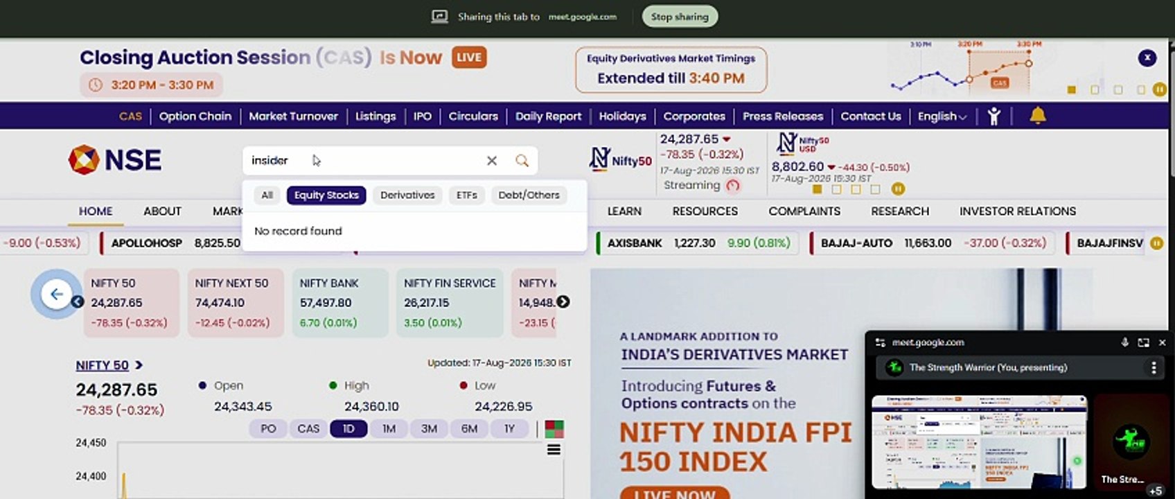 Intraday Strategies | NSE Top Gainers & Insider Trading Data