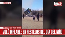 Inflable con nenes adentro salió volando en pleno festejo: hay heridos
