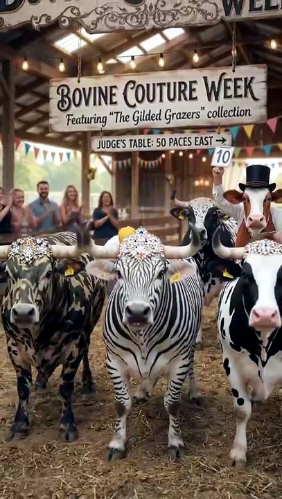 🐄🌈 Colorful Cows Dancing at Cultural Week! 🐄🎉 | AI-Generated Video