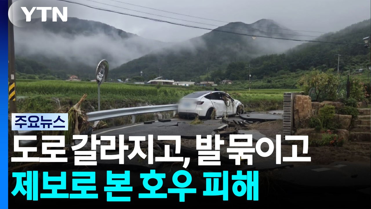 "도로 갈라지고, 발 묶이고"...제보로 본 호우 피해 / YTN