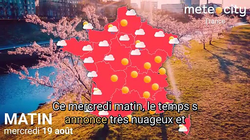 Bulletin météo France du mercredi 19 août 2026