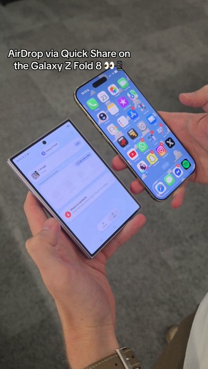 AirDrop via Quick Share: Galaxy Z Fold 8 to iPhone