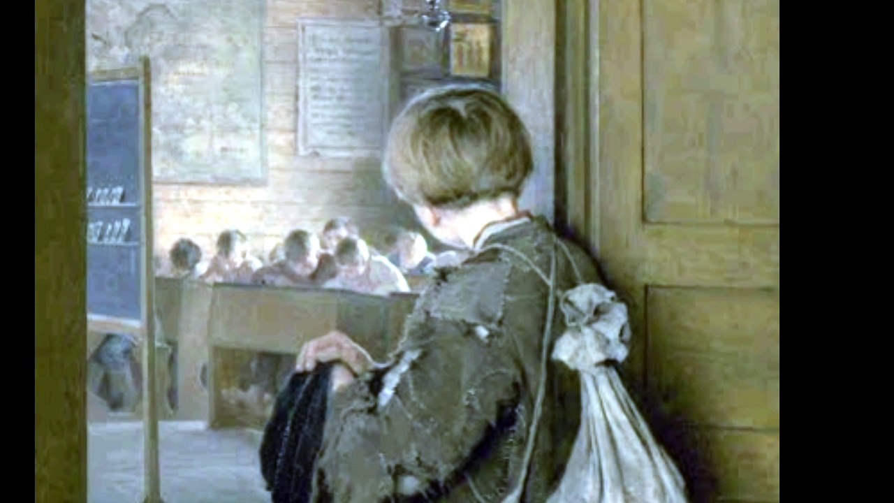 At the School Door by Nikolay Bogdanov Belsky - Painting Explain | @Guybehindart