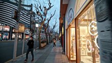 Dusk walk on Shanghai Nanjing West Road 4K POV