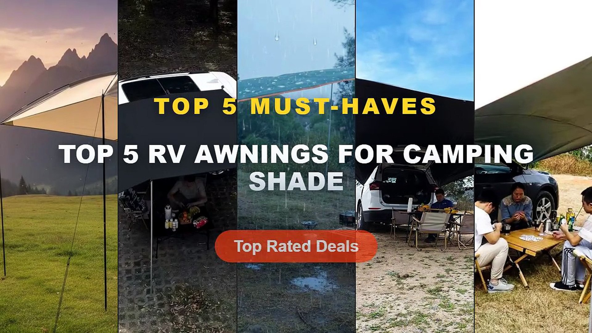⁣Cheap & Best Top 5 RV Awnings For Camping Shade Unboxing & Review - SUV, Car Side Awning ,Wa