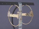 Personalized 14K Gold Butterfly Name Hoop Earrings 2 1/2 