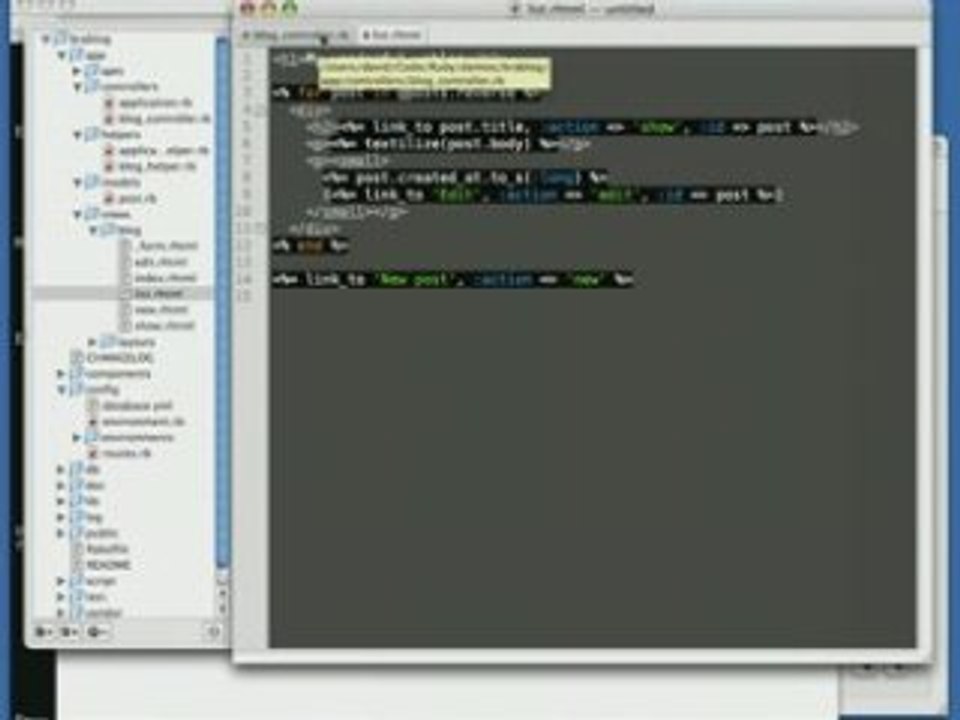 Ruby on Rails - Creating a weblog in 15 minutes