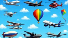 Hava Taşıtlarını Öğreniyorum ✈️ | Gerçek Görüntü ve Sesler | Eğitici Çocuk Videosu