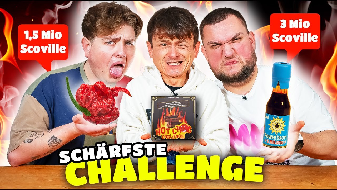 DAS SCHÄRFSTE ESSEN 🔥 (Challenge) im YouTube HAUS 🏡 mit Smiley, Nico & Falco