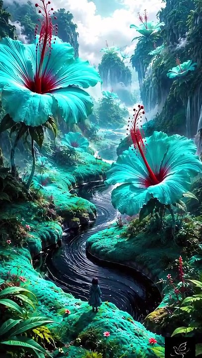 The Turquoise-Crimson Oasis 🌺