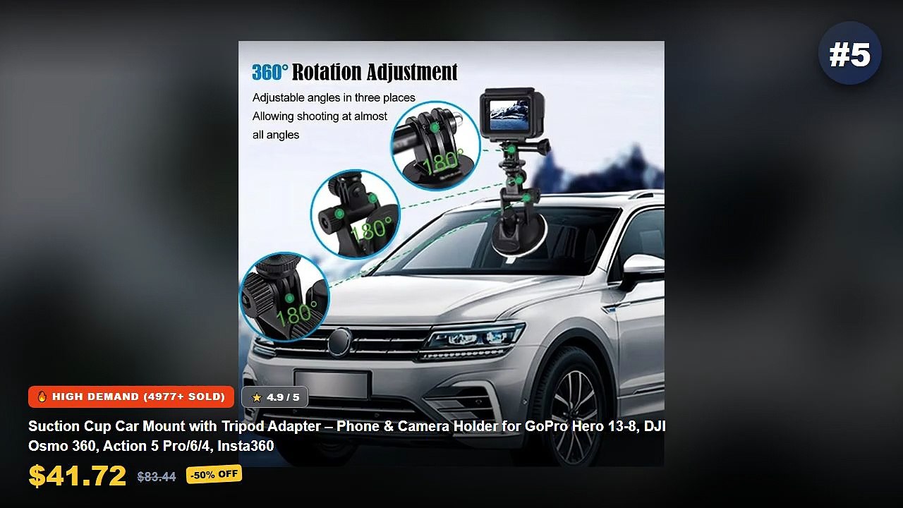 Top 5 Best Top 5 Car Suction Cup Mounts For Act...