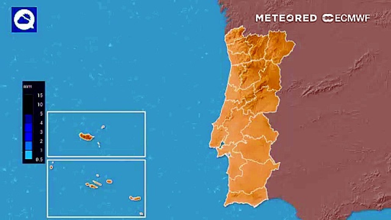 Assim deverá evoluir a chuva acumulada em Portugal nos próximos dias