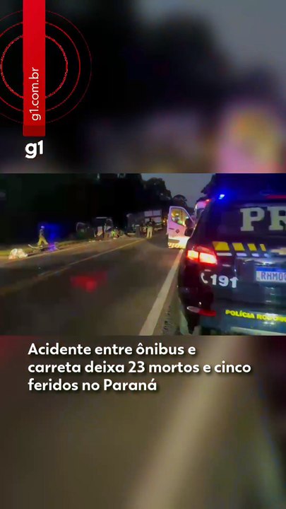 Batida entre micro-ônibus e carreta deixa 23 mortos e 5 feridos