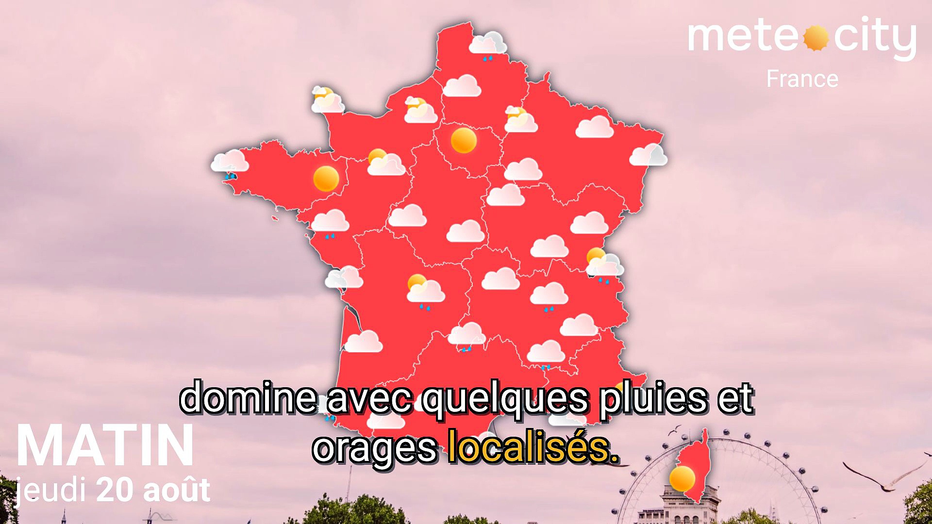 Bulletin météo France du jeudi 20 août 2026