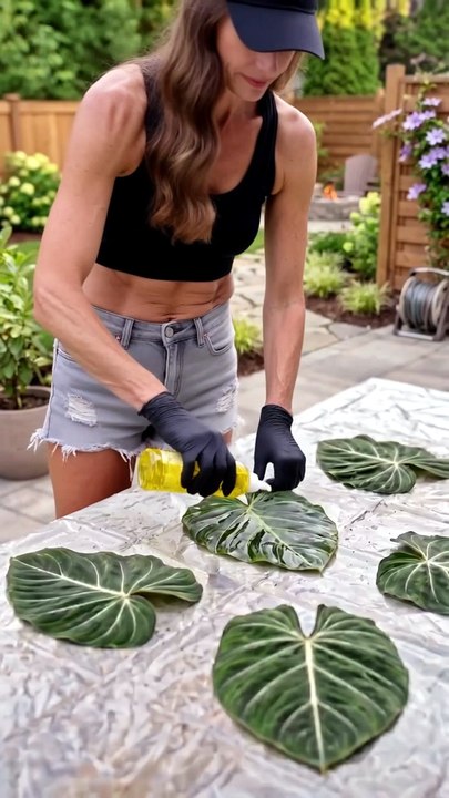 DIY Concrete Alocasia Leaf Planter Made with a Natural Leaf Mold