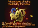 Readability Formulas : Advantages of Using Them