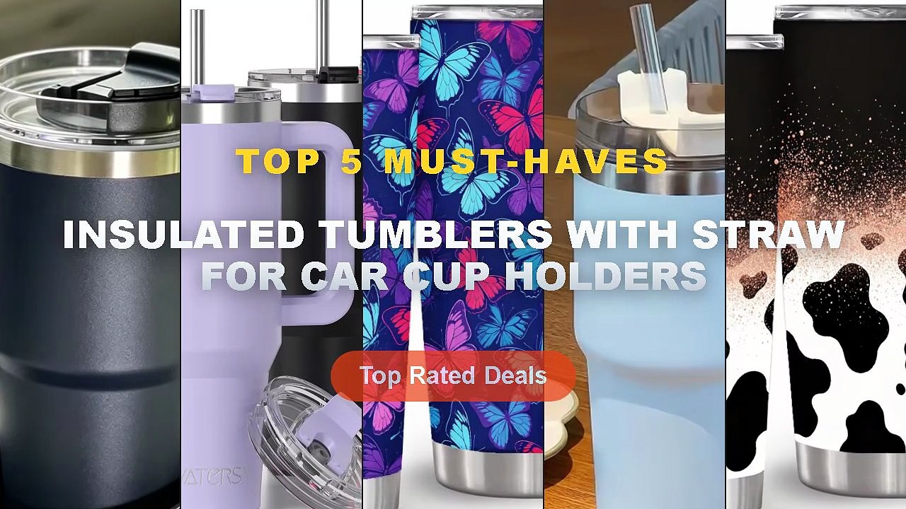 Amazing Insulated Tumblers With Straw For Car Cup Holders You Need To See - 20oz Printed Tapered Stainless Steel Tumbler...