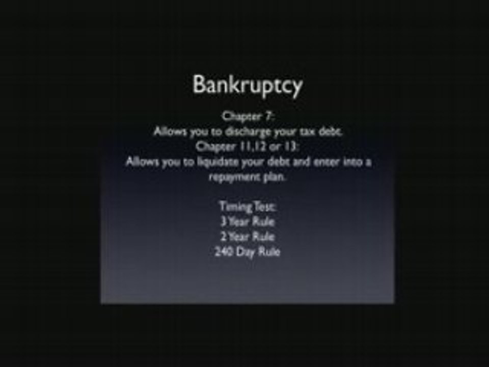 Bankruptcy Gets Rid of Taxes?? Sometimes BK is the Answer
