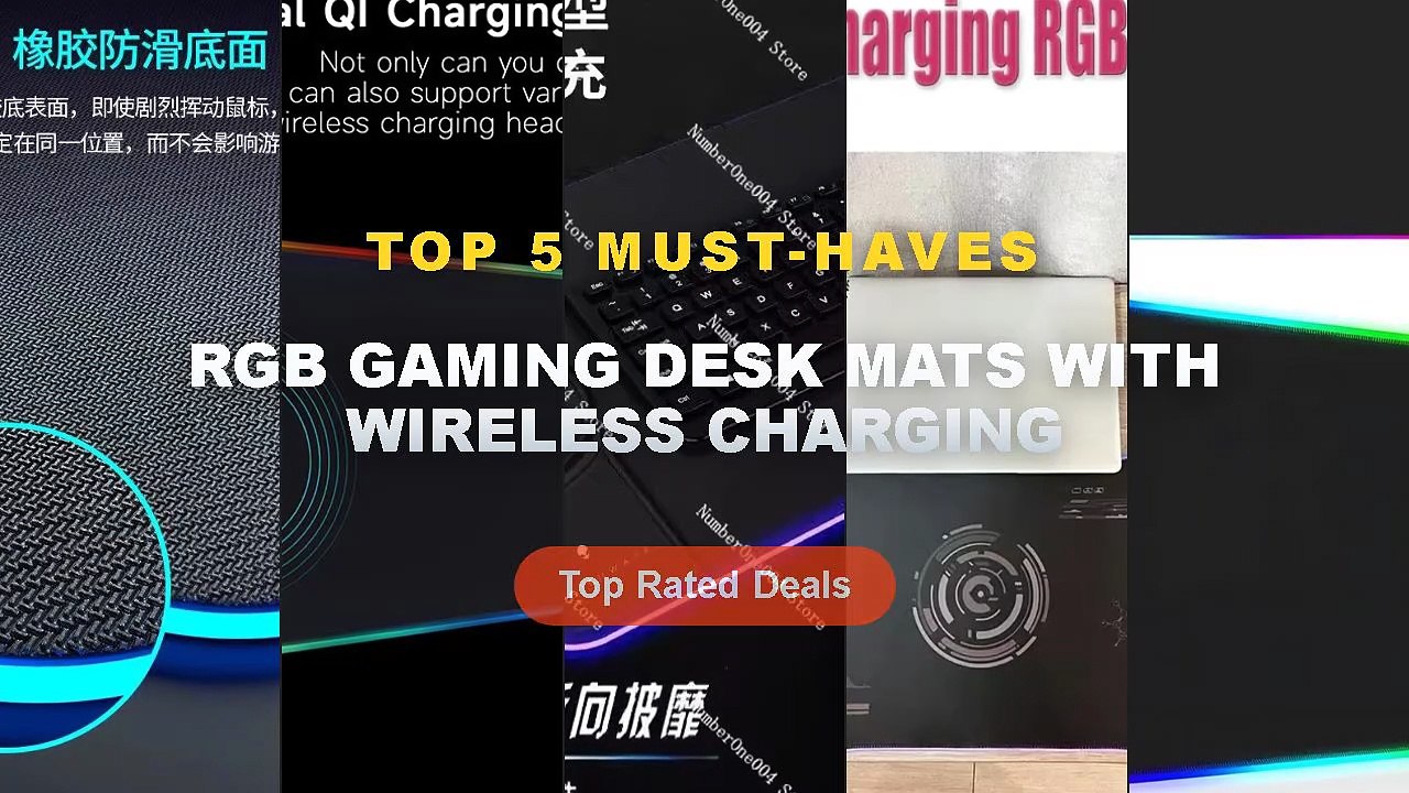 Amazing RGB Gaming Desk Mats With Wireless Charging You Need To See - RGB Wireless Charging Mouse Pad Desk Carpet Mouse ...