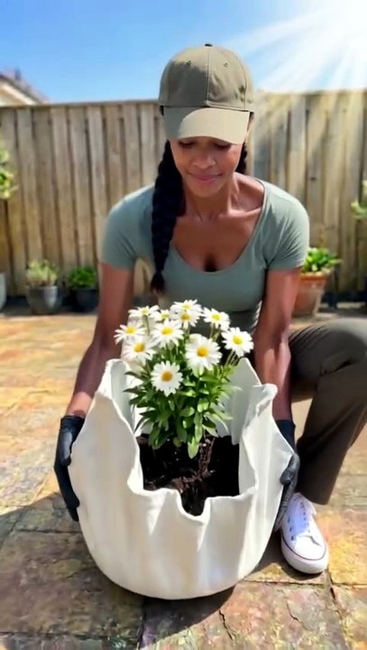 DIY Concrete Fabric Planter Made from a Wet T-Shirt and Cement Mold