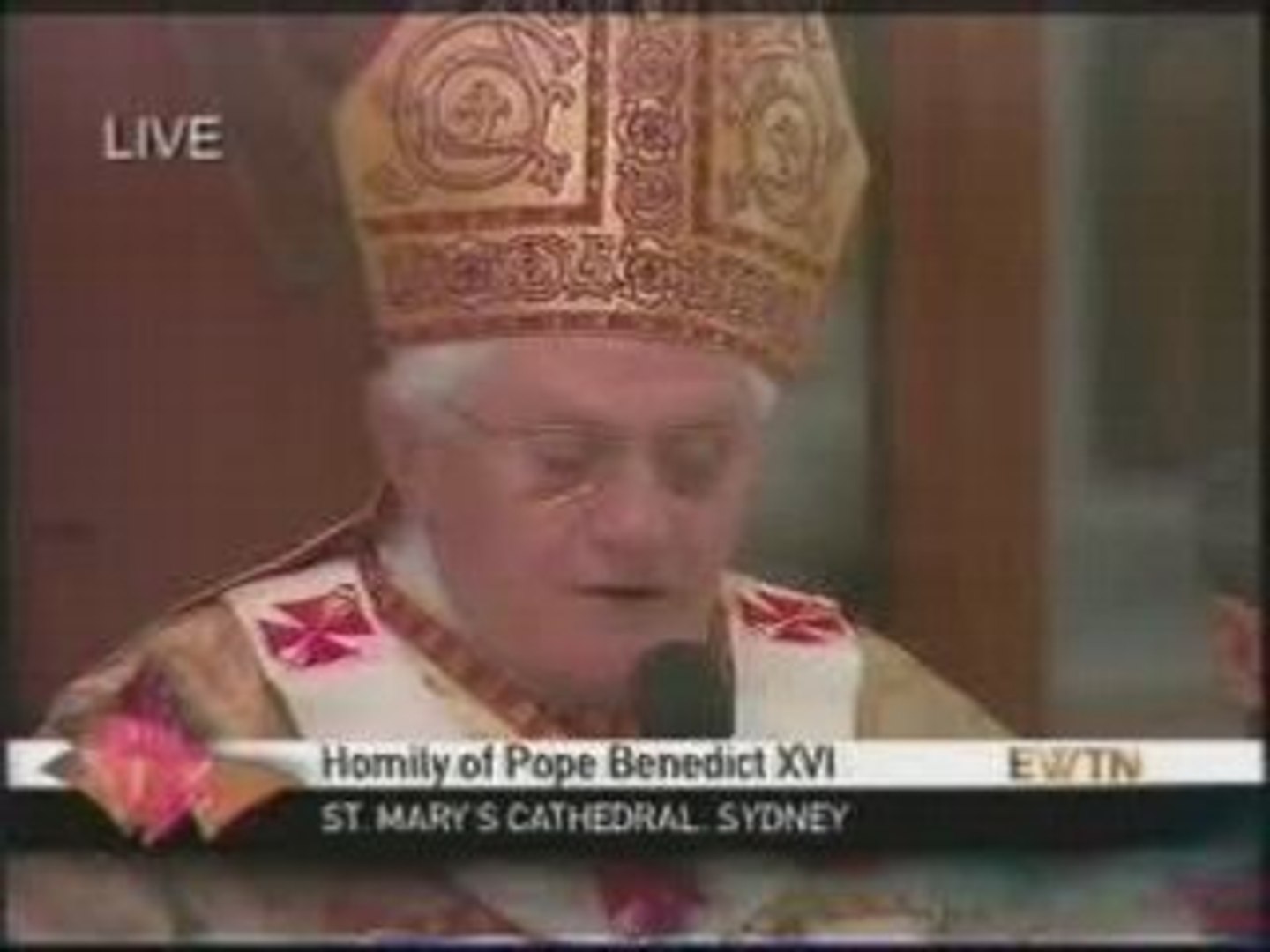 Pope Benedict Preaching in Australia