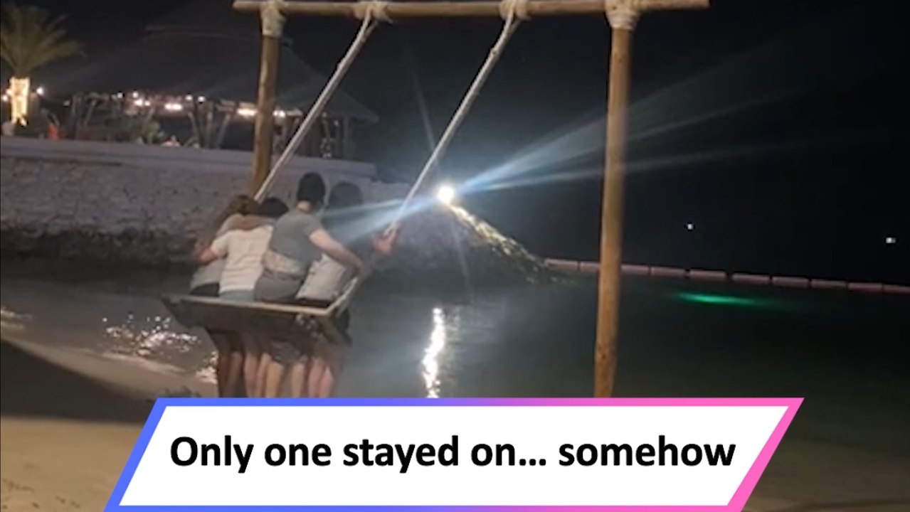 Group of friends faces hilarious mishap on a be...