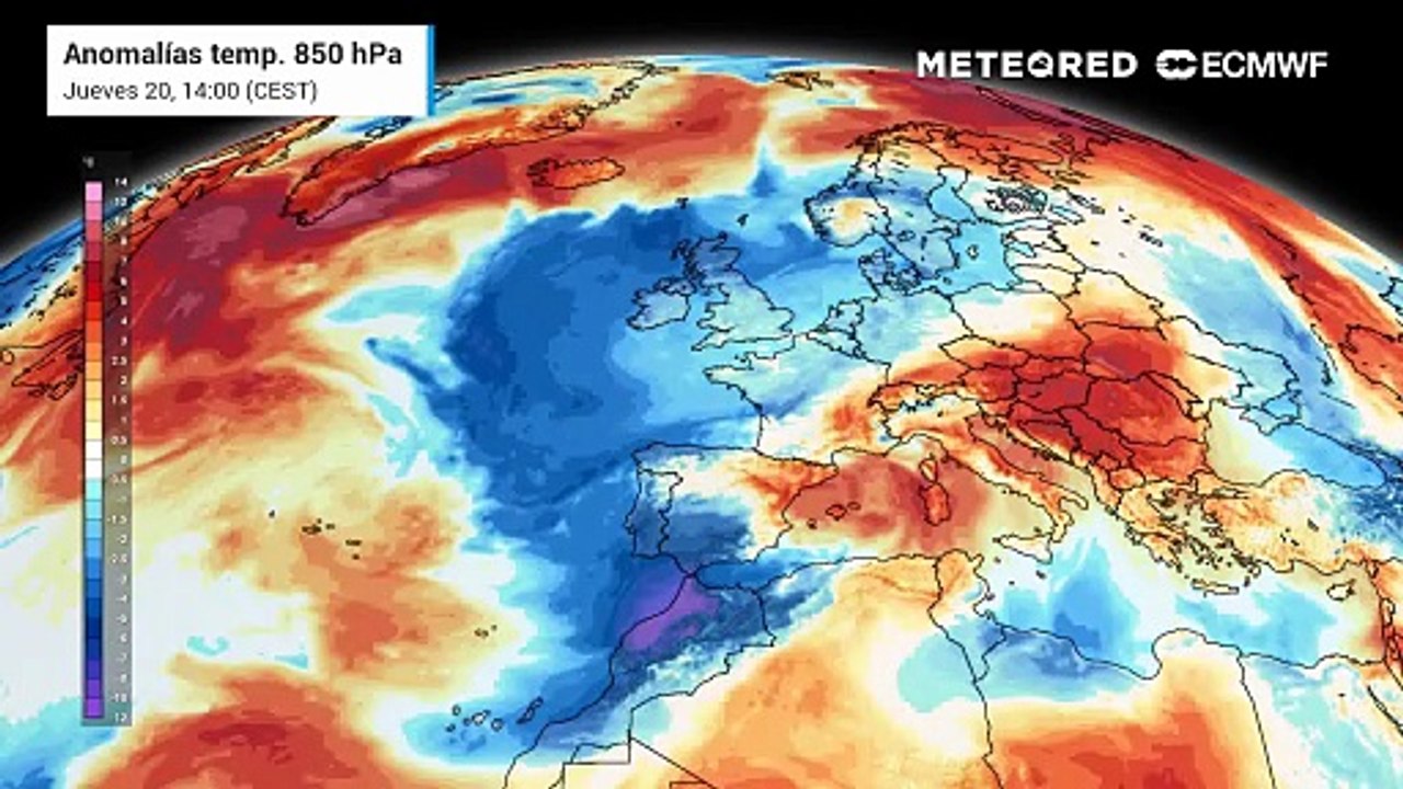 Una masa de aire más fresco desplomará las temperaturas en la península Ibérica