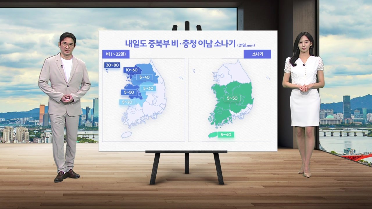 [날씨] 내일도 중북부 비...충청 이남 소나기 / YTN