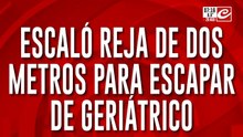Abuela escapó del geriátrico tras saltar una reja de más de dos metros. Mirá el video