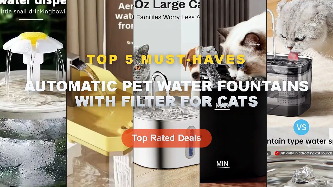 Automatic Pet Water Fountains With Filter For Cats: Top 5 Best Sellers - Cat Water Fountain with USB Auto Filter Recircu...