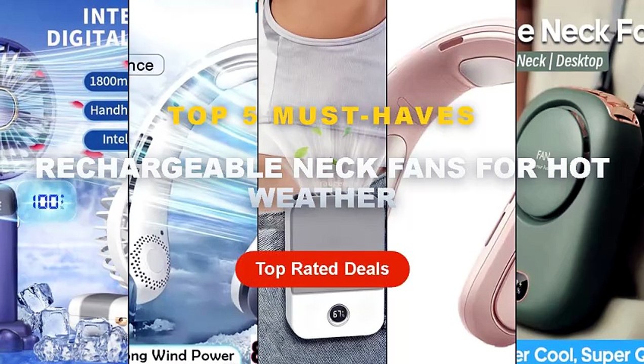 Rechargeable Neck Fans For Hot Weather: Top 5 Best Sellers - Portable Hanging Neck Fan Mini Cooling Waist Fans Bladeless...