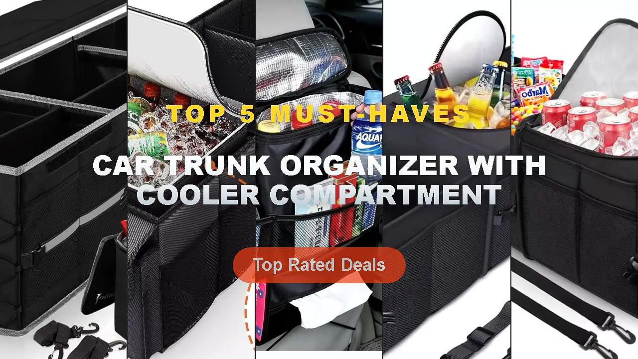 Amazing Car Trunk Organizer With Cooler Compartment You Need To See - Car Trunk Organizer Foldable Storage Basket with C...