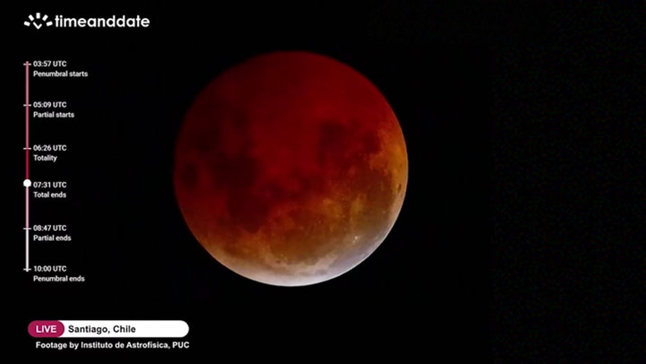 Moon Turns Blood Red During Lunar Eclipse - Wat...