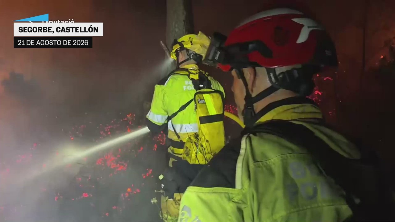 Las imágenes del incendio forestal de Segorbe,...