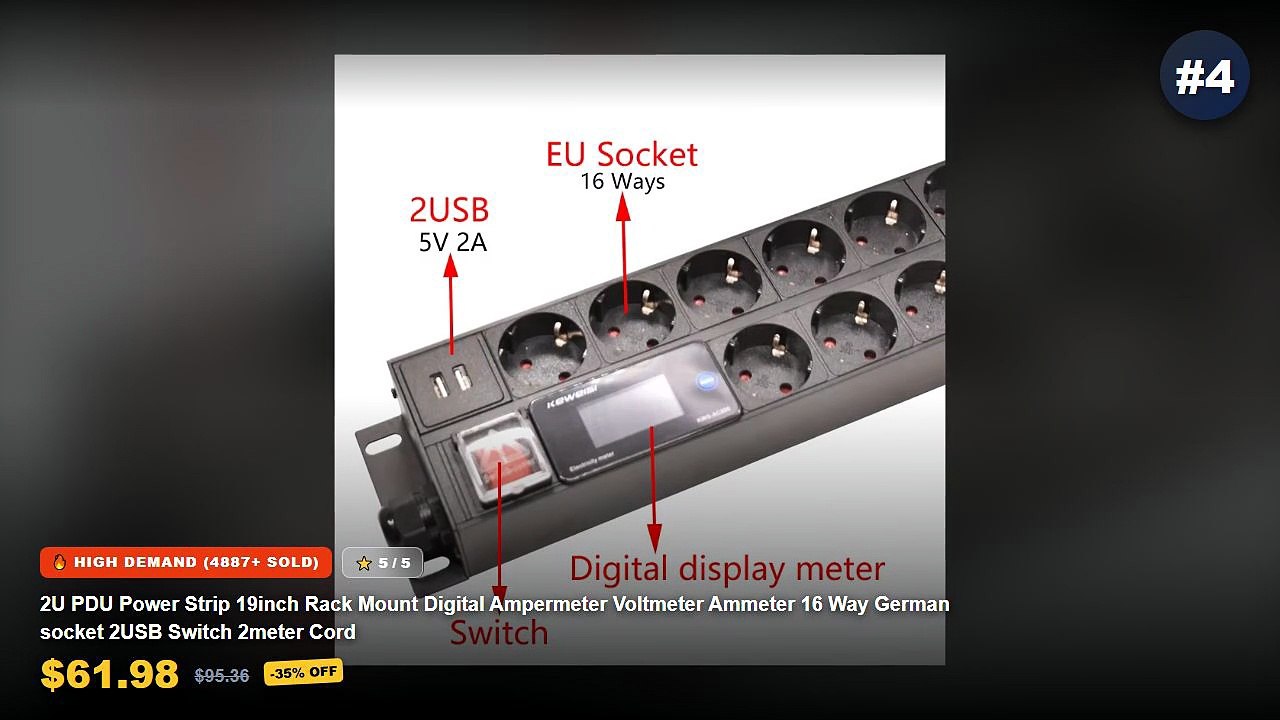 Best Top 5 Rack Mount PDU Power Strips For Server Cabinets on AliExpress | Review - IEC C13 Outlet Power Distribution Un...