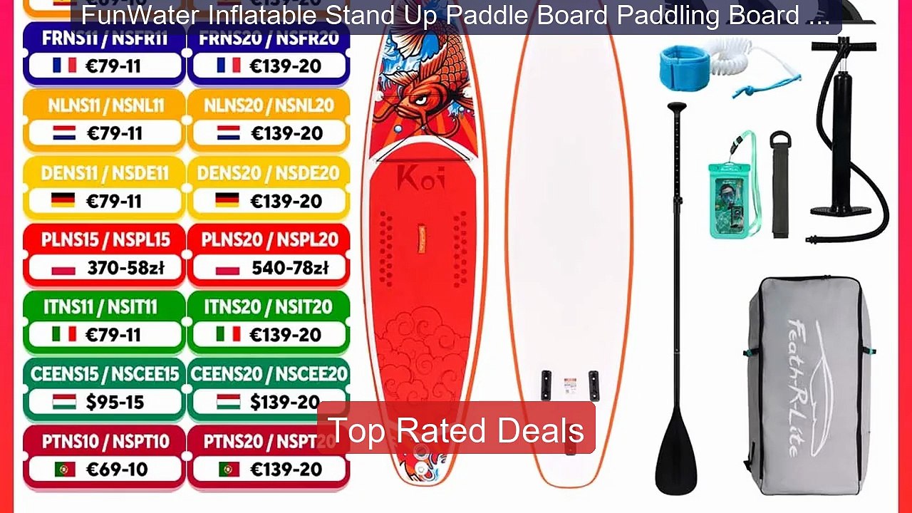 FunWater Inflatable Stand Up Paddle Board Paddl...