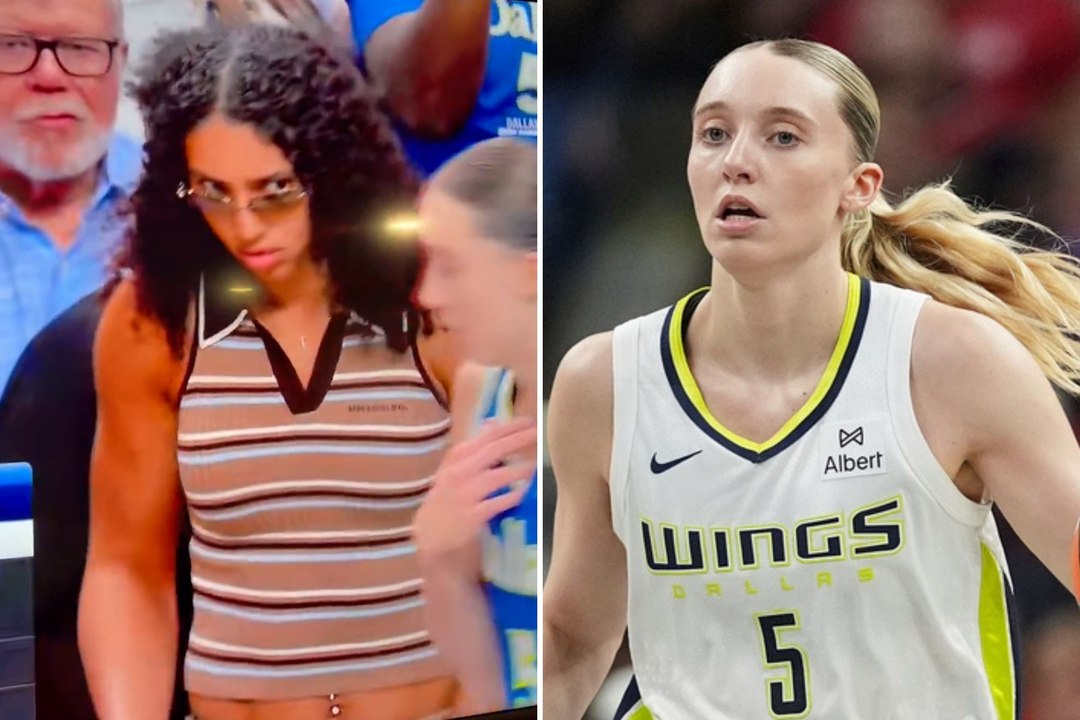 La mirada de Azzi Fudd a Paige Bueckers se hace...