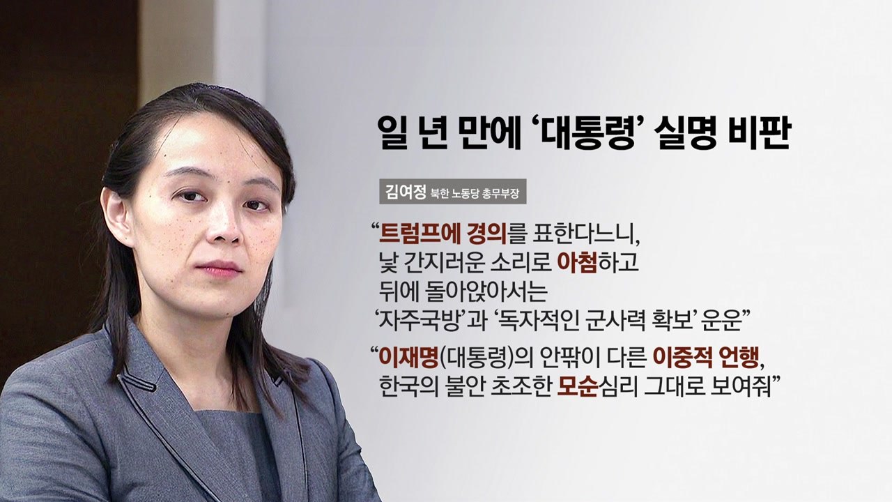 김여정, 대통령 실명 비판..."대북 스토킹" vs "금도 넘는 막말" [앵커리포트]...