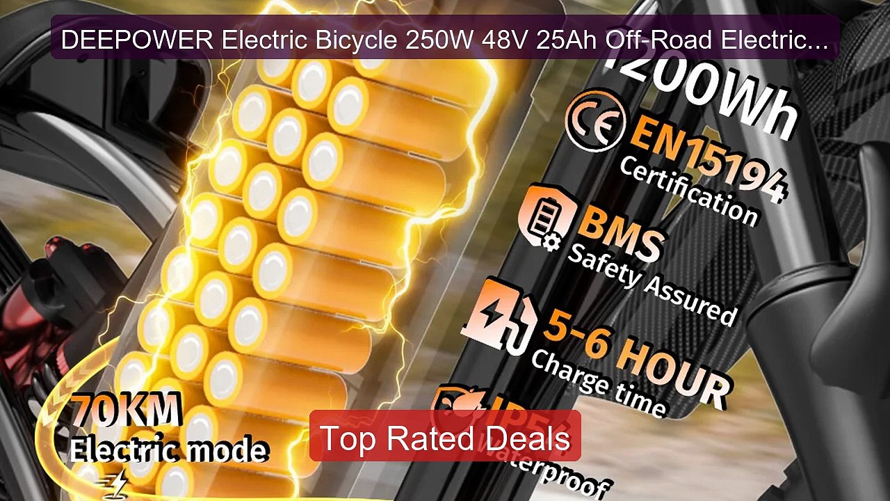 DEEPOWER Electric Bicycle 250W 48V 25Ah Off-Road Electric Bike... -- Hot Deal 2026 | Limited Offer!