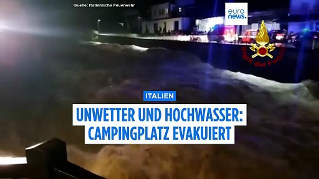 Überschwemmungen im Norden von Italien: Camping...