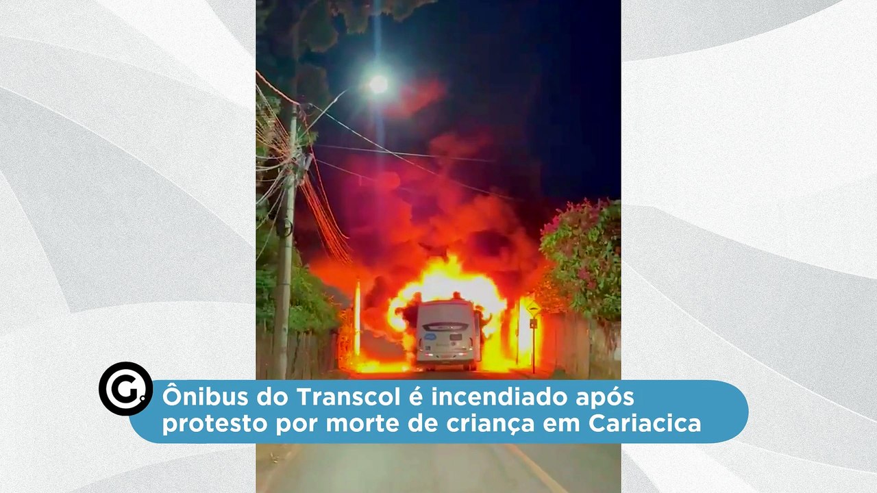 Ônibus do Transcol é incendiado após protesto p...