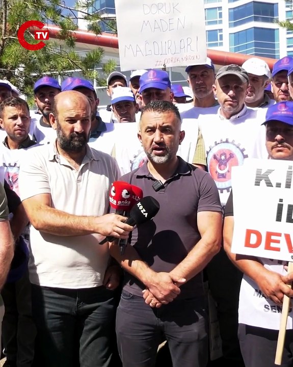 Türkiye Maden-İş Sendikası üyesi işçiler Yıldızlar SSS Holding önünde Yasal alacaklarımızı almadan Ankara’dan ayrılmayacağız