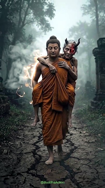 The devil thinks he defeated Buddha in the grav...
