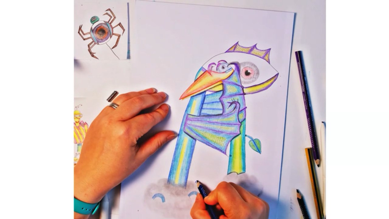 Pure Relaxation: Drawing a neccessary Hug with Colored Pencils