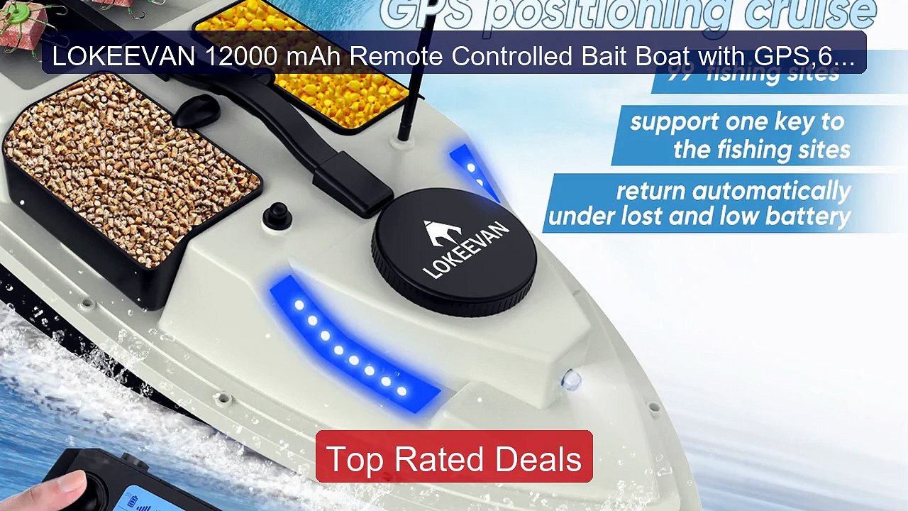 LOKEEVAN 12000 mAh Remote Controlled Bait Boat...