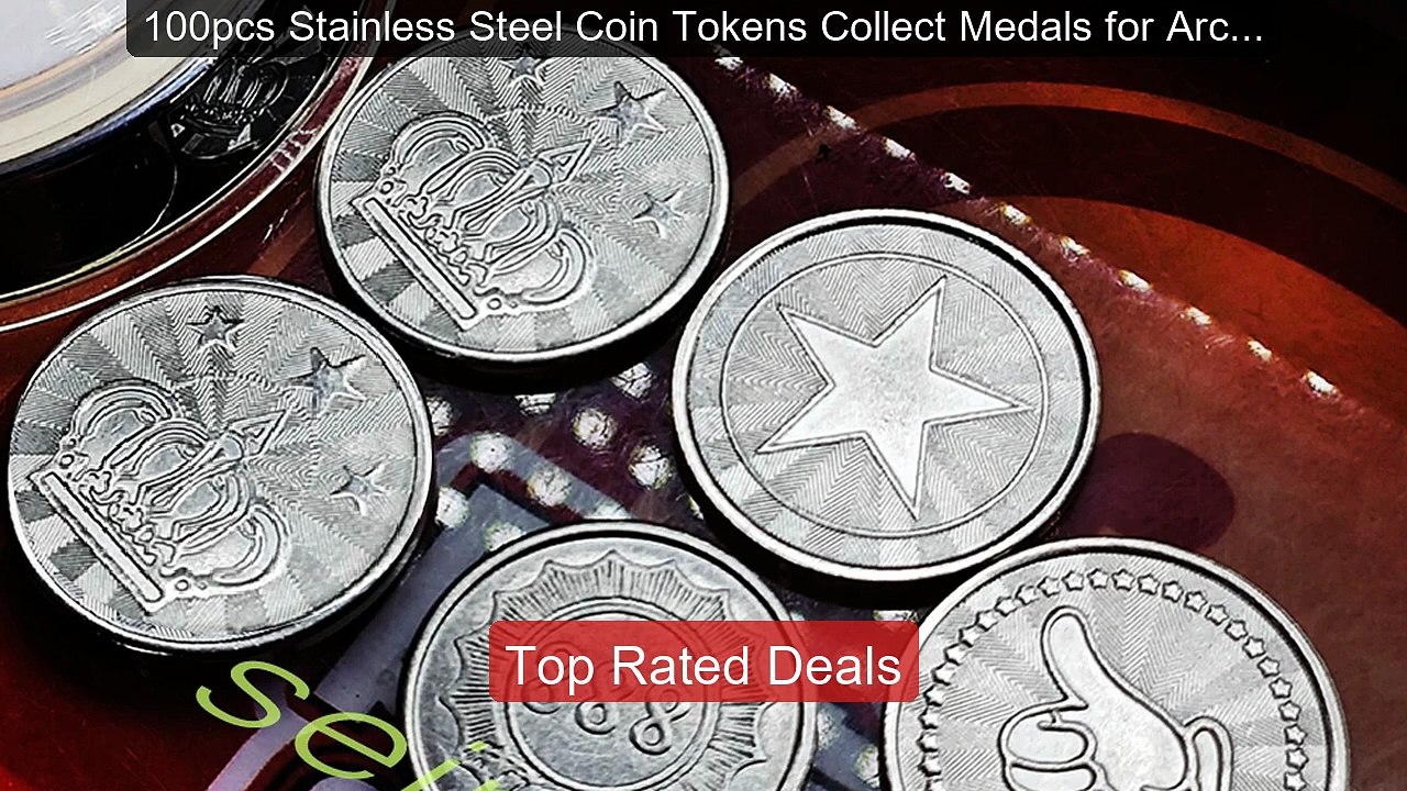 100pcs Stainless Steel Coin Tokens Collect Meda...